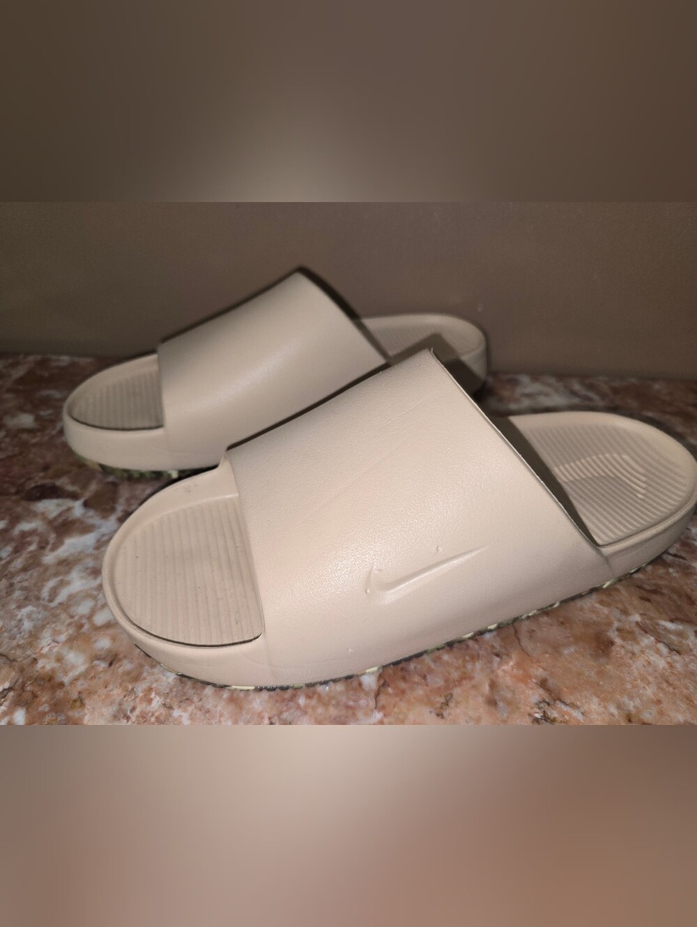 Nike Beige Slide Sandals - Size M12 W13